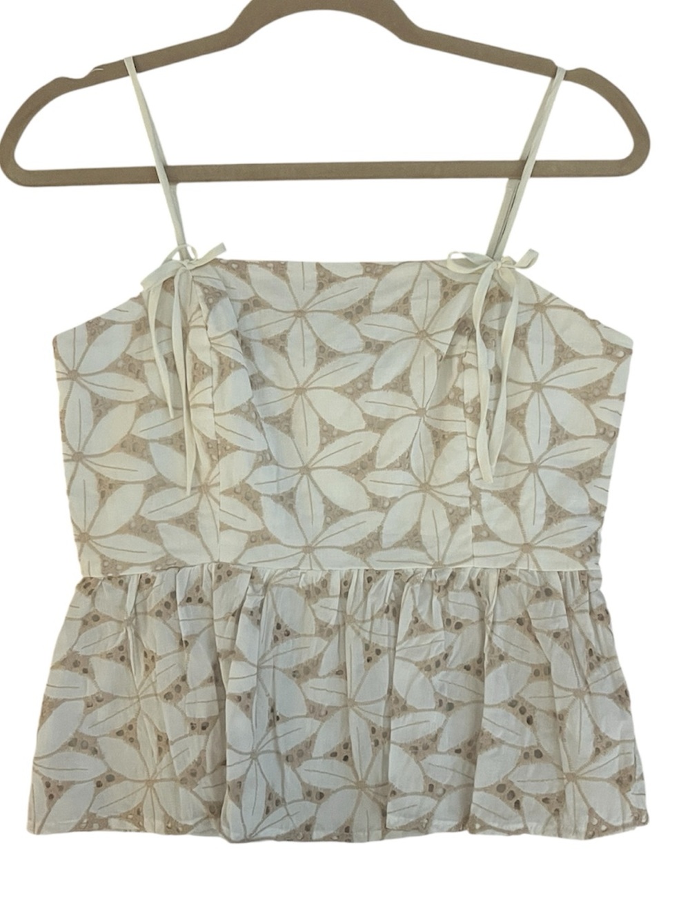 Mainstrip Floral Tie-Strap Peplum Top
